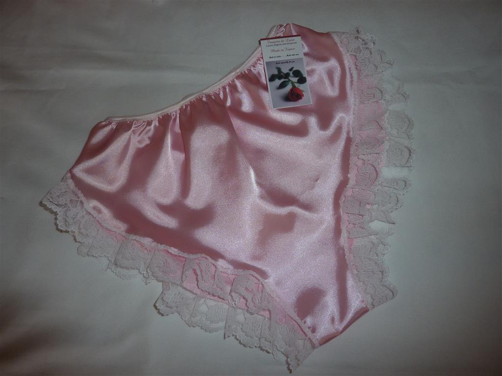 Pale Pink satin Hi cut French knickers